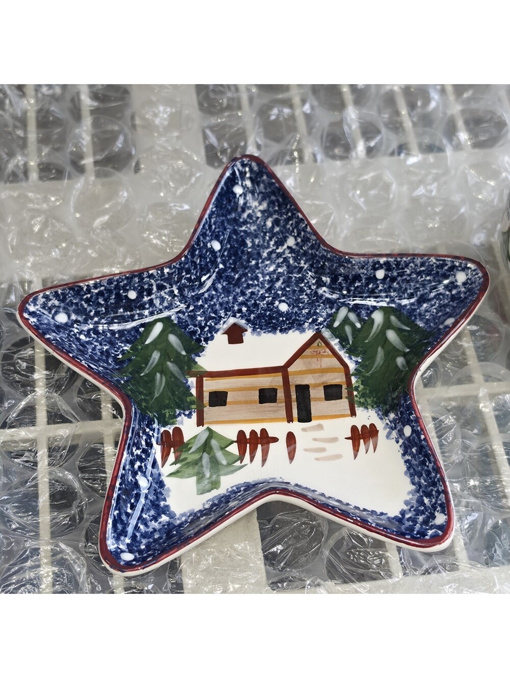 Cook's Bazaar HOLLY MOUNTAIN LODGE 7 1/2" STAR Trinket CANDY DISH